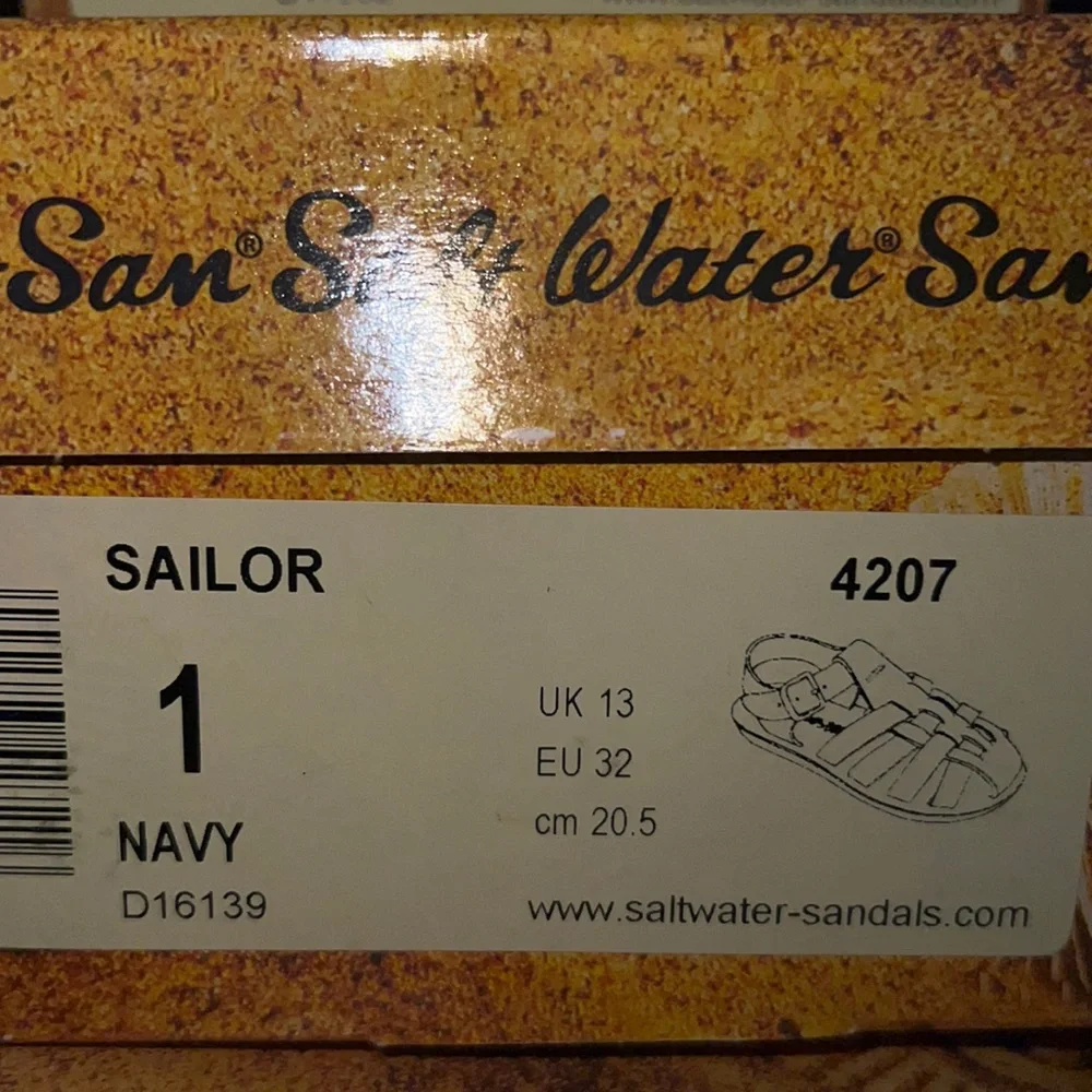 AUTH NIB Salt Water Sandal by Hoy Shoes Sun-San - Sailors NAVY